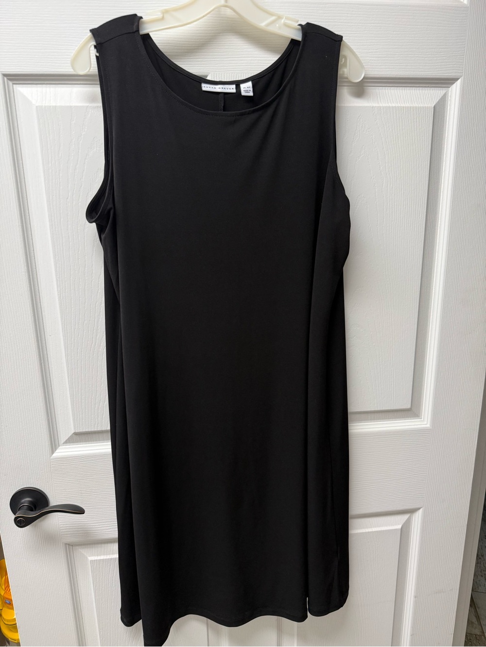Susan Graver Black Sleeveless Midi Shift Dress